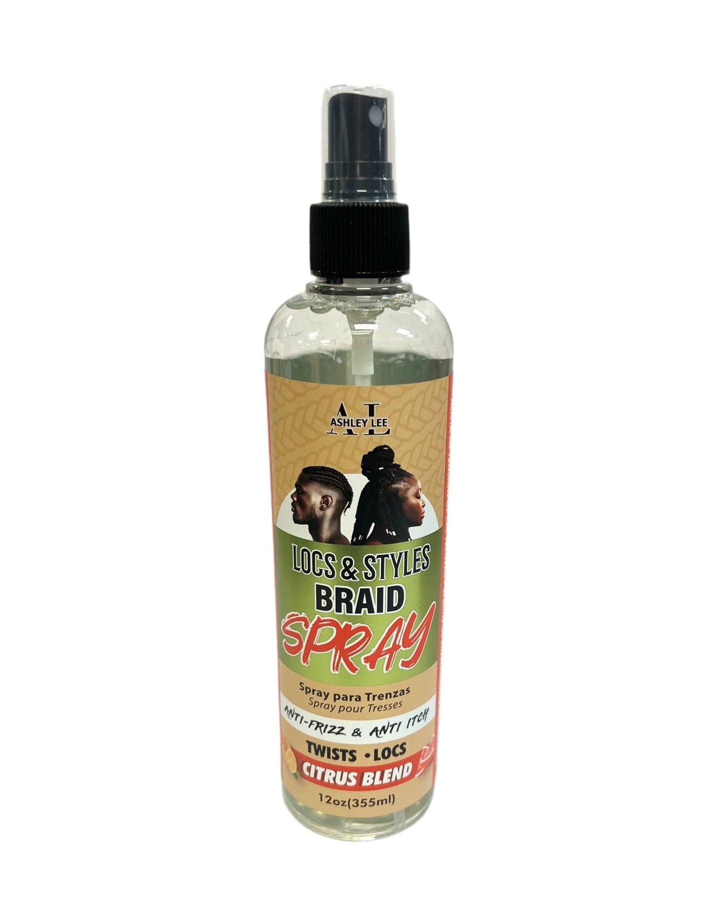 Ashley Lee Locs & Styles Braid Spray, Twists & Locs (Citrus Blend), 12 fl oz