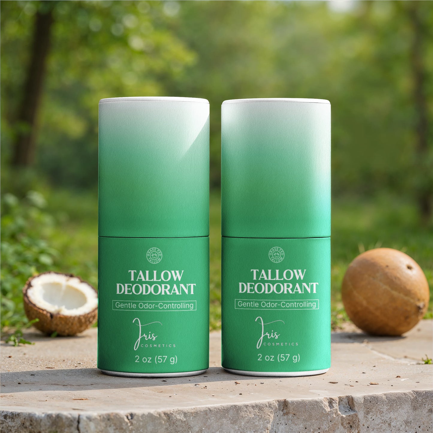 Iris Cosmetics 2 Pack Natural Tallow Deodorant Stick