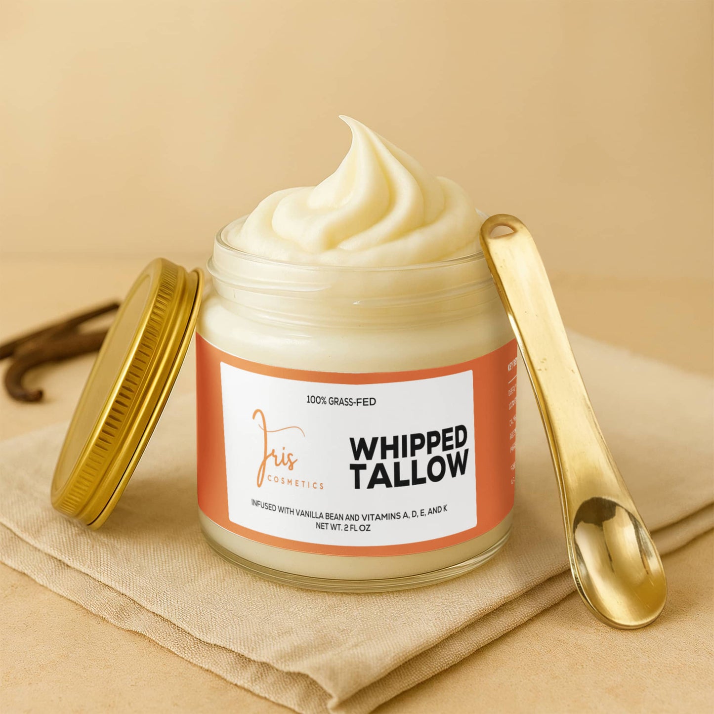 Iris Cosmetics Whipped Grass-Fed Tallow Balm with Vanilla Bean