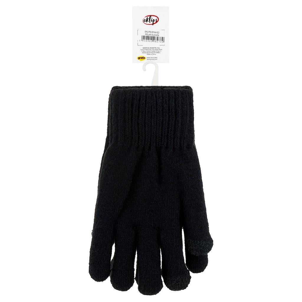 Eklips Black Fleece-Lined Gloves