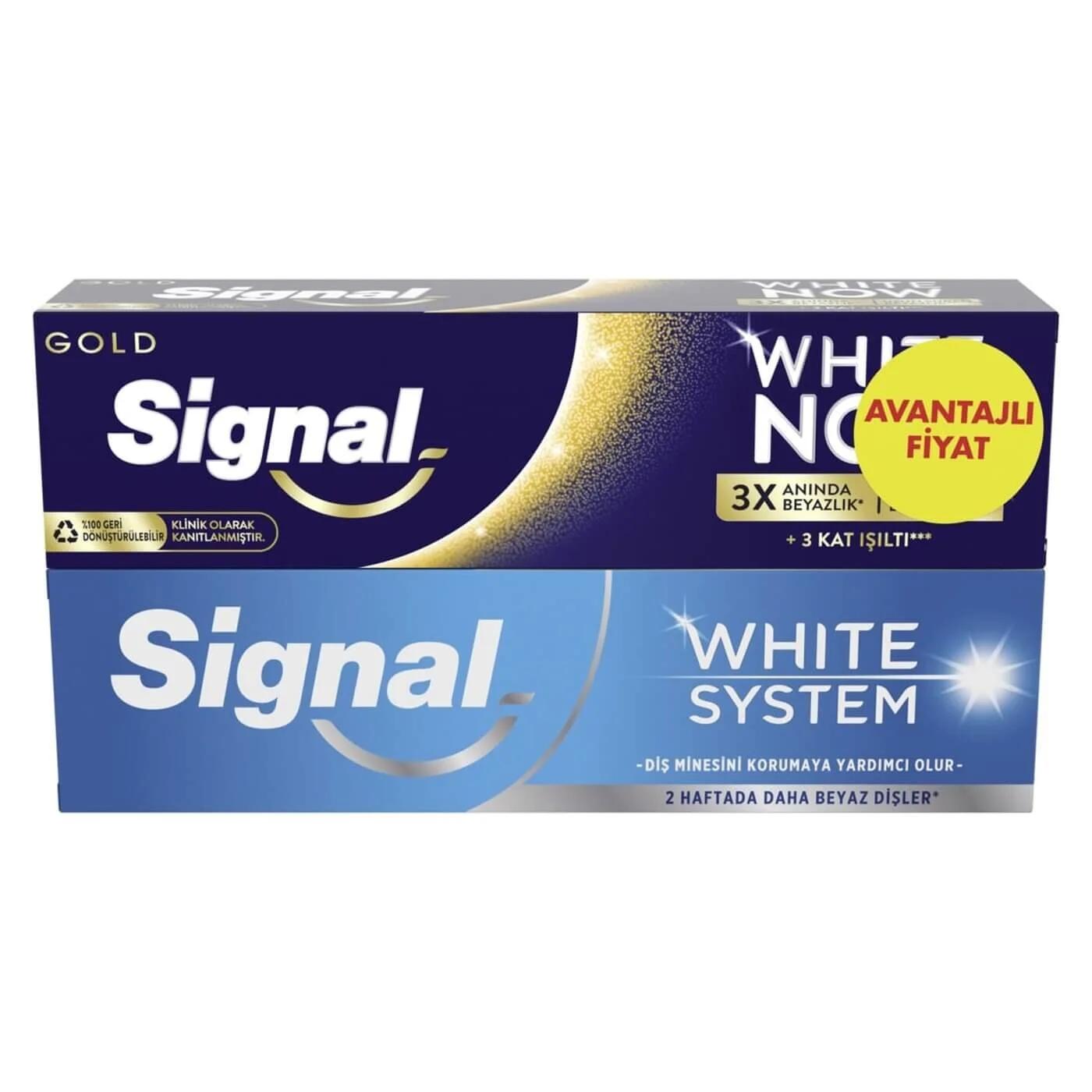Signal White Now Gold & White System Toothpaste Duo 2x75 ml