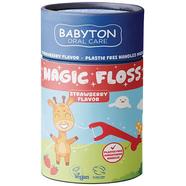 Babyton Magic Floss Strawberry Kids Floss Picks 30 Count