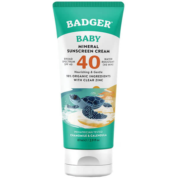 Badger Balm Baby Sunscreen SPF 40 Mineral Cream 87ml