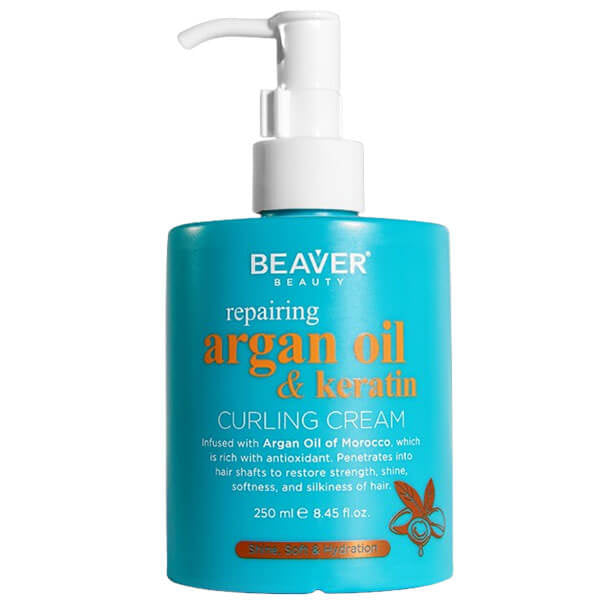 Beaver Argan Oil Keratin Curling Cream for Defined Curls 250 ml