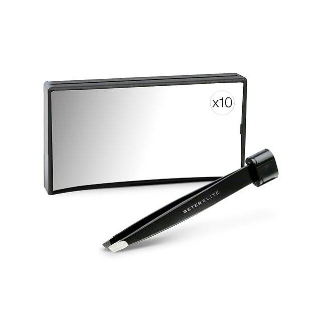 Beter Elite Magnifying Mirror & Integrated Tweezers Set