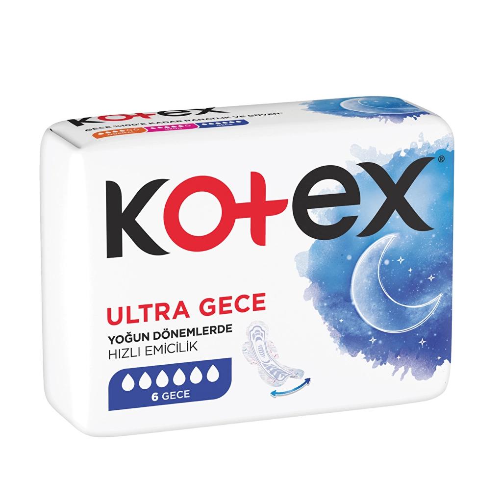 Kotex Ultra Night Sanitary Pads for Heavy Flow 6-Pack