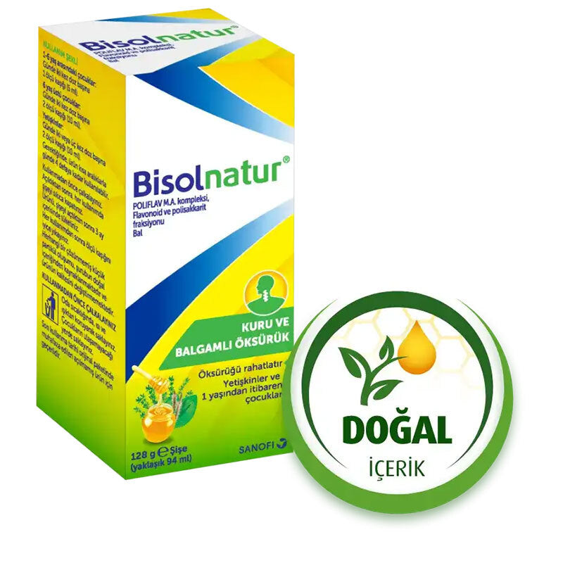 Bisolnatur Herbal Syrup with Honey & Fruit Flavors 128g