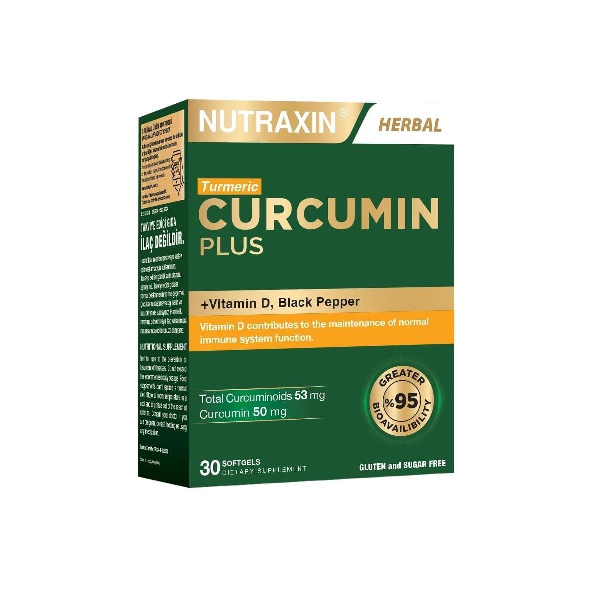 Nutraxin Curcumin Plus Turmeric Extract - 30 Softgels
