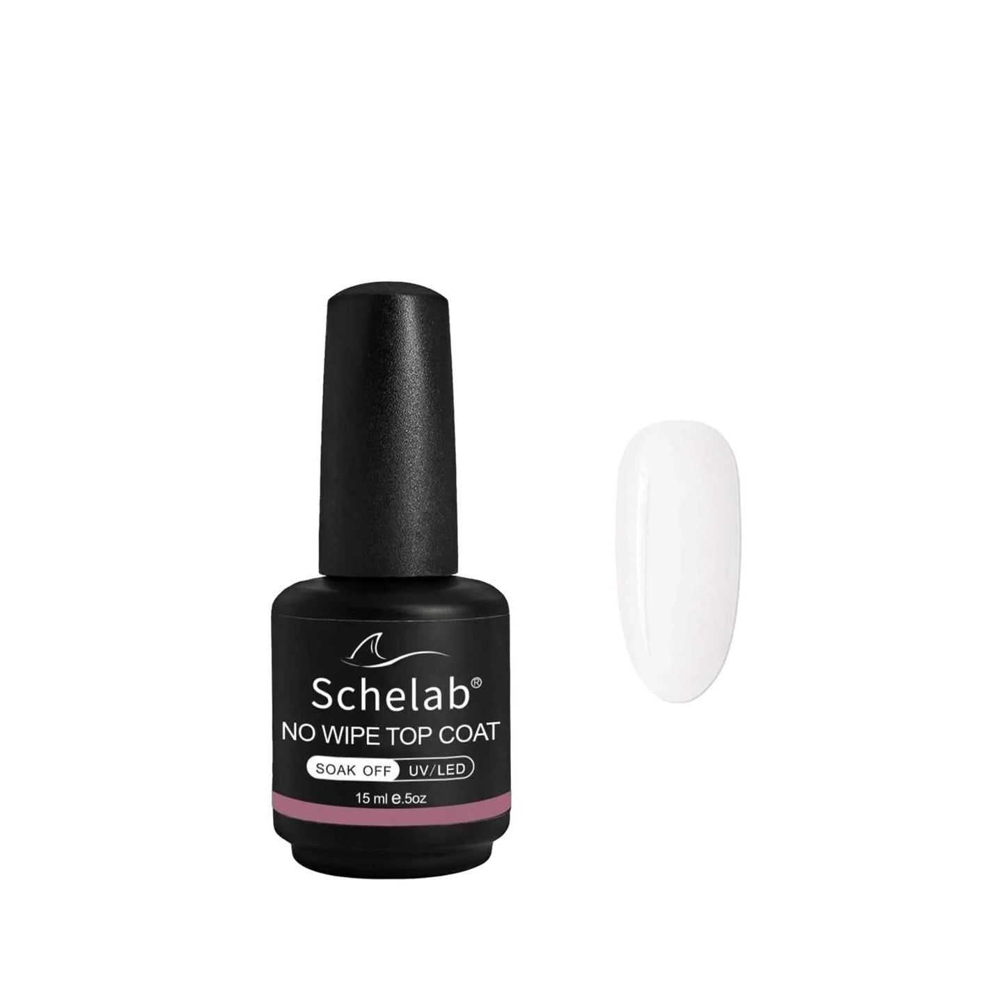 Schelab No Wipe Shiny Top Coat 15 ml - Professional Nail Finish, No Wipe Formula, At-Home Nail Care