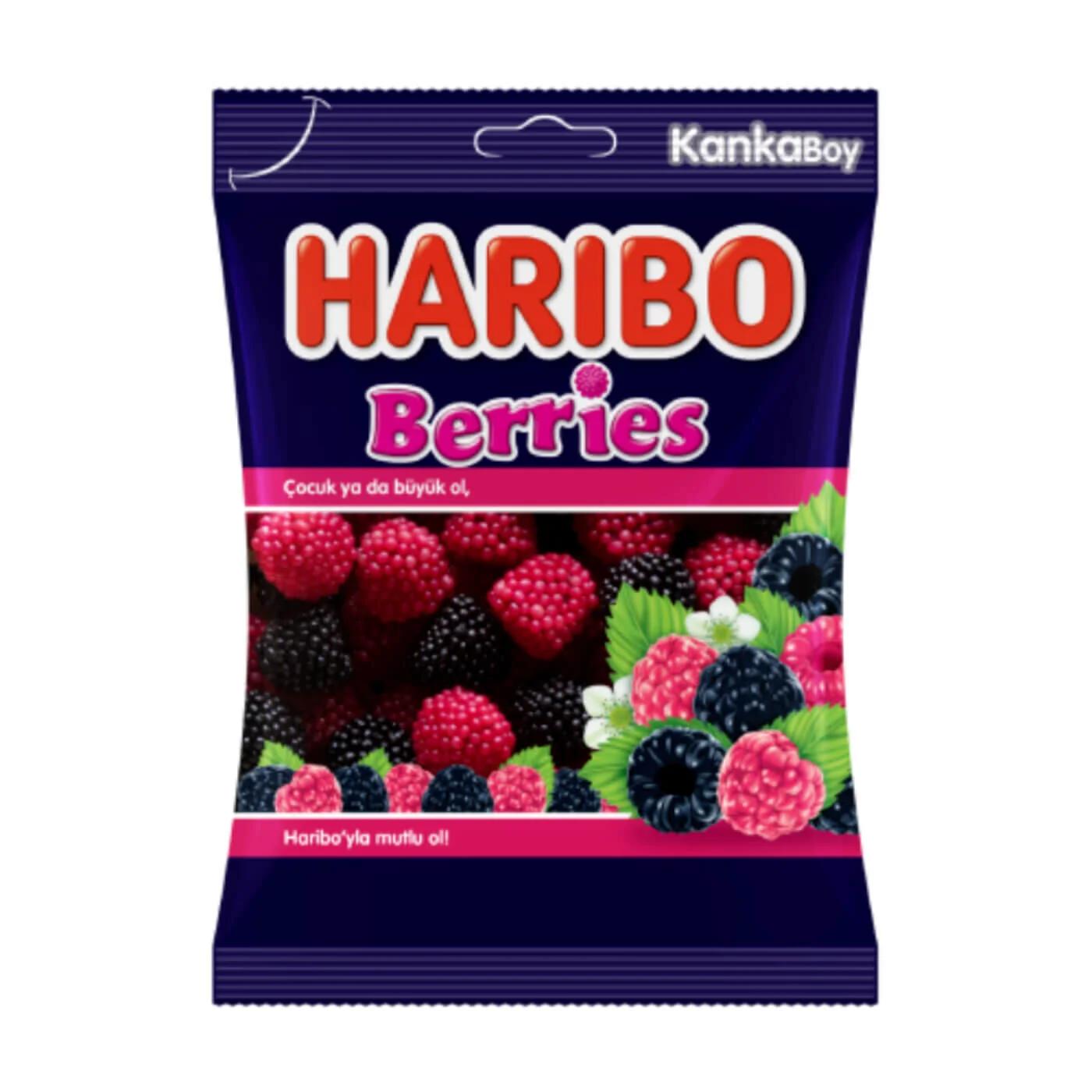Haribo Berries Chewy Gummy Candy with Berry Flavors 80g
