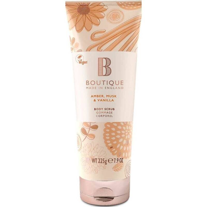 Boutique Amber Musk & Vanilla Body Scrub for Smooth Skin 225g