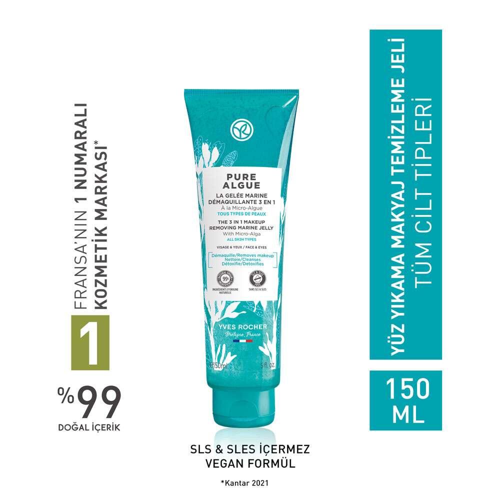Pure Algue Facial Cleansing Gel for Normal to Dry Skin - Detoxifying Makeup Remover