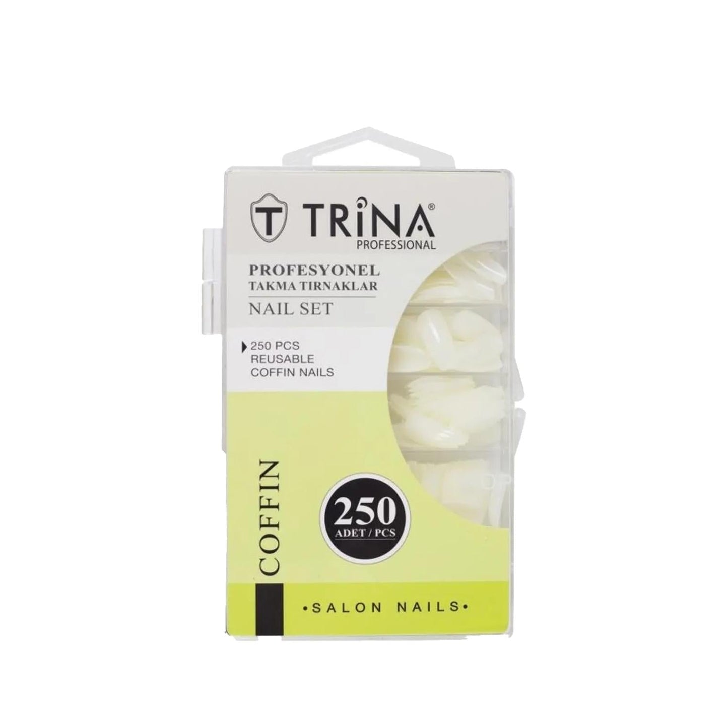 Trina Coffin Nail Tips 250 Pieces - Artificial Nail Enhancements for DIY Nail Art