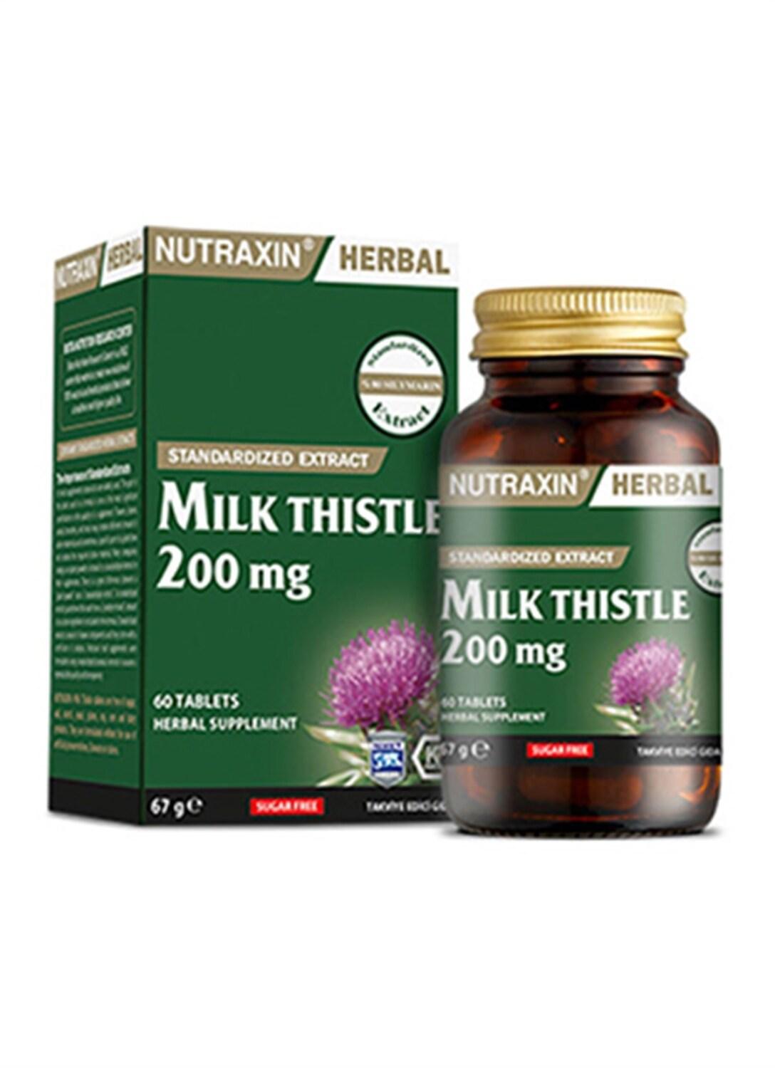 Nutraxin Milk Thistle 200mg - Supports Liver Health & Detoxification | 60 Tablets, Gluten-Free, Soy-Free | Natural Liver Support Supplement