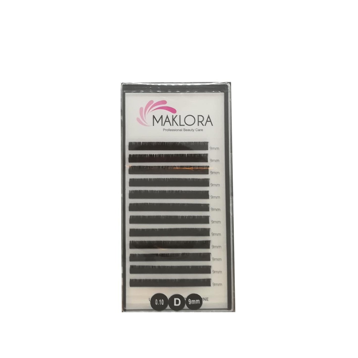 Maklora False Eyelashes - D Curl, Silk Material, 0.10 Thickness, 9mm Length - Enhance Your Natural Look