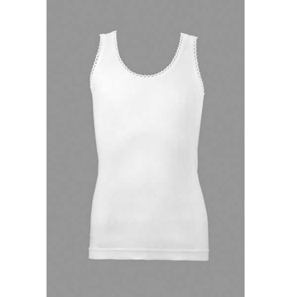 Cift Kaplan Girls Ribbed Cotton Undershirt in White