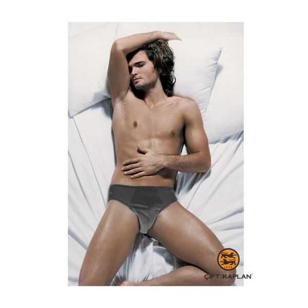 Cift Kaplan 741 Suprem Cotton Slip Briefs in Grey, 1-Pack