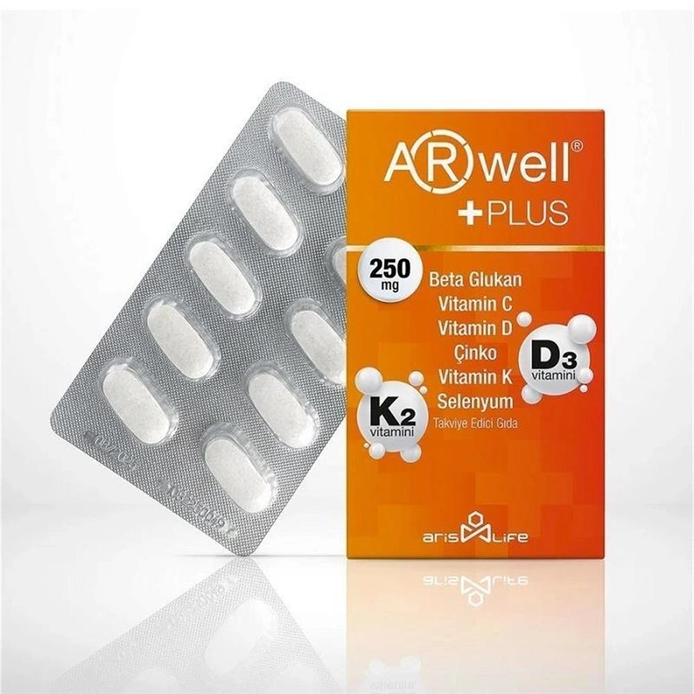 Arwell Immune Support Supplement - Boosts Immune System with Beta Glukan, Vitamin C, D, Zinc - Dietary Supplement for Adults
