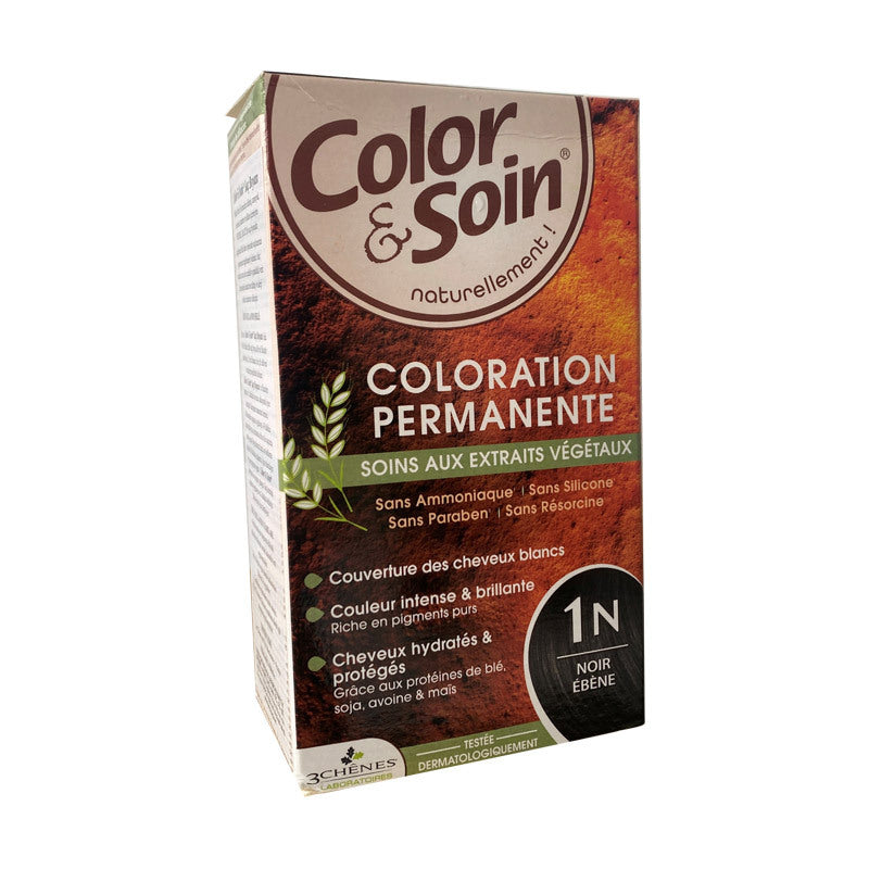 Color & Soin Permanent Hair Dye 1N Ebony Black 135ml