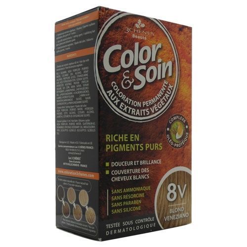 Color & Soin Hair Dye 8V Venetian Blonde for Gray Coverage