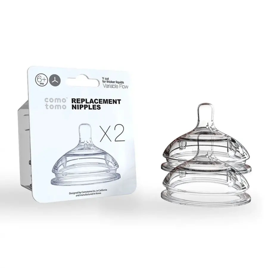 Comotomo Silicone Variable Flow Nipples 6M+ 2-Pack