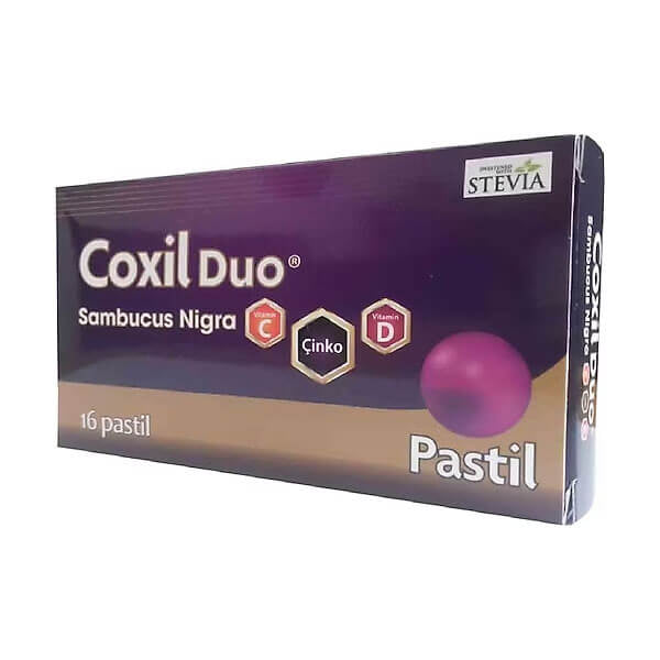 Coxil Duo Sambucus Nigra Zinc & Vitamin C Lozenges 16 Count