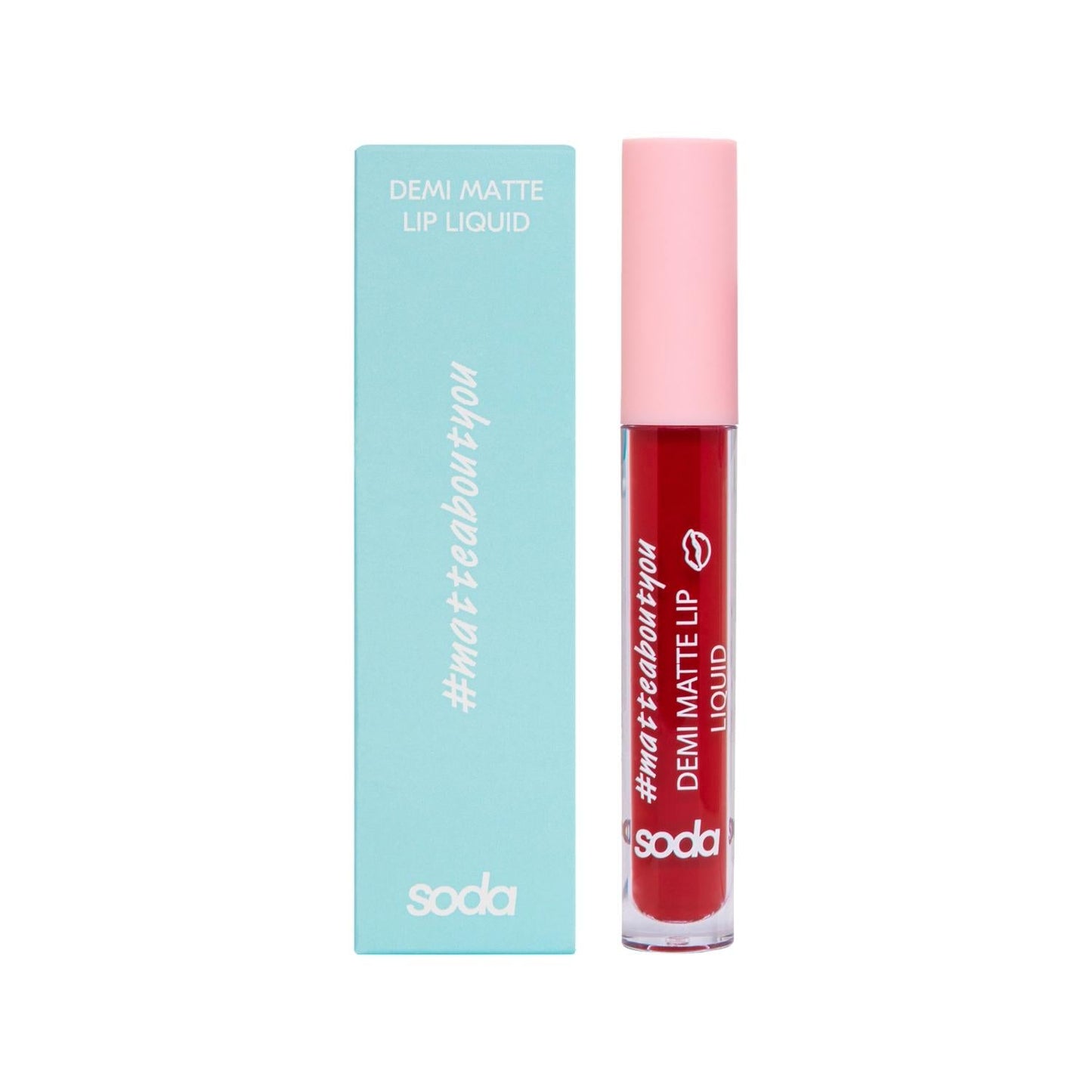 Soda Brand Liquid Lipstick - Demi Matte Finish, Shade 006, Travel-Sized 0.12 fl oz