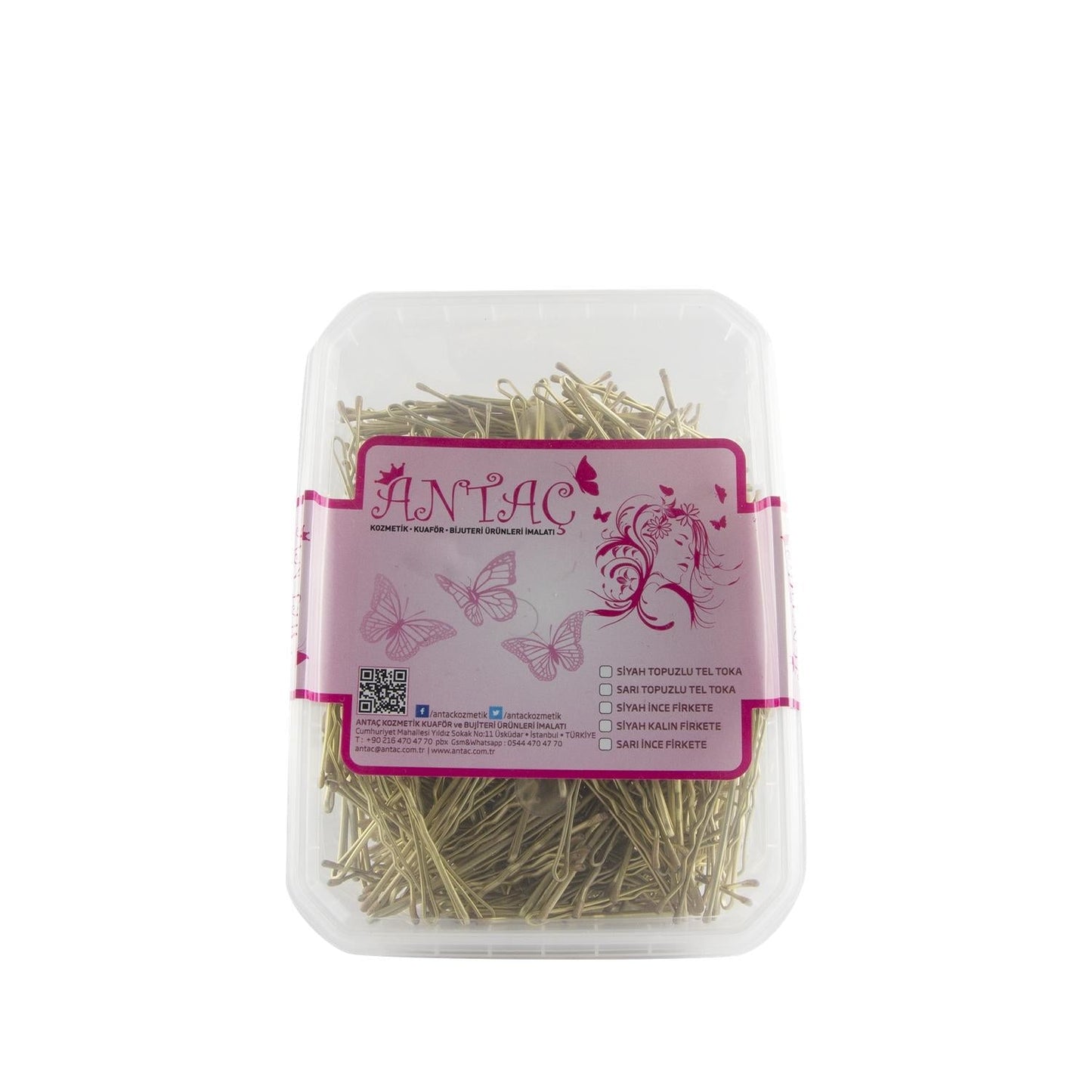 Antaç Yellow Wire Hair Clips 500g - Bulk Bobby Pins & Hairpins for Styling