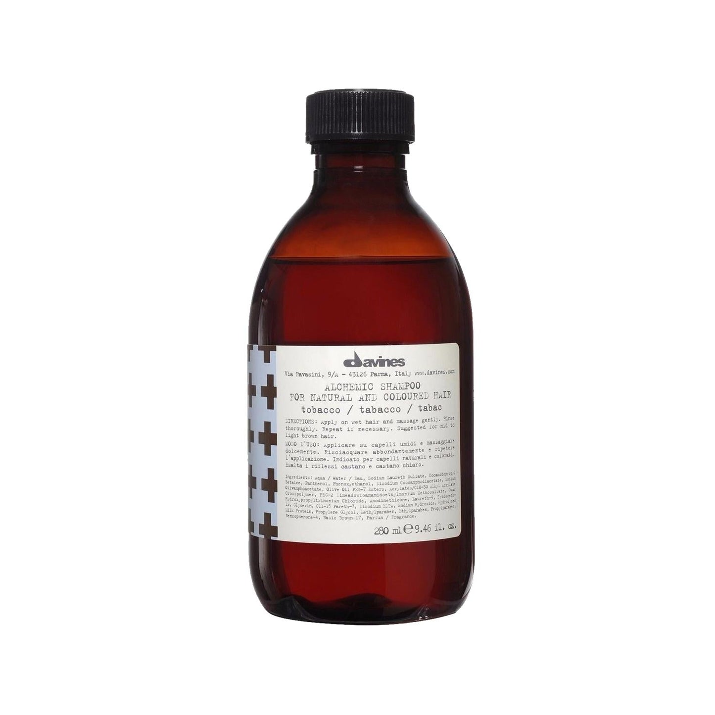 Davines Alchemic Tobacco Shampoo for Brown Hair - 9.49 fl oz, Sulfate-Free, Premium Hair Care