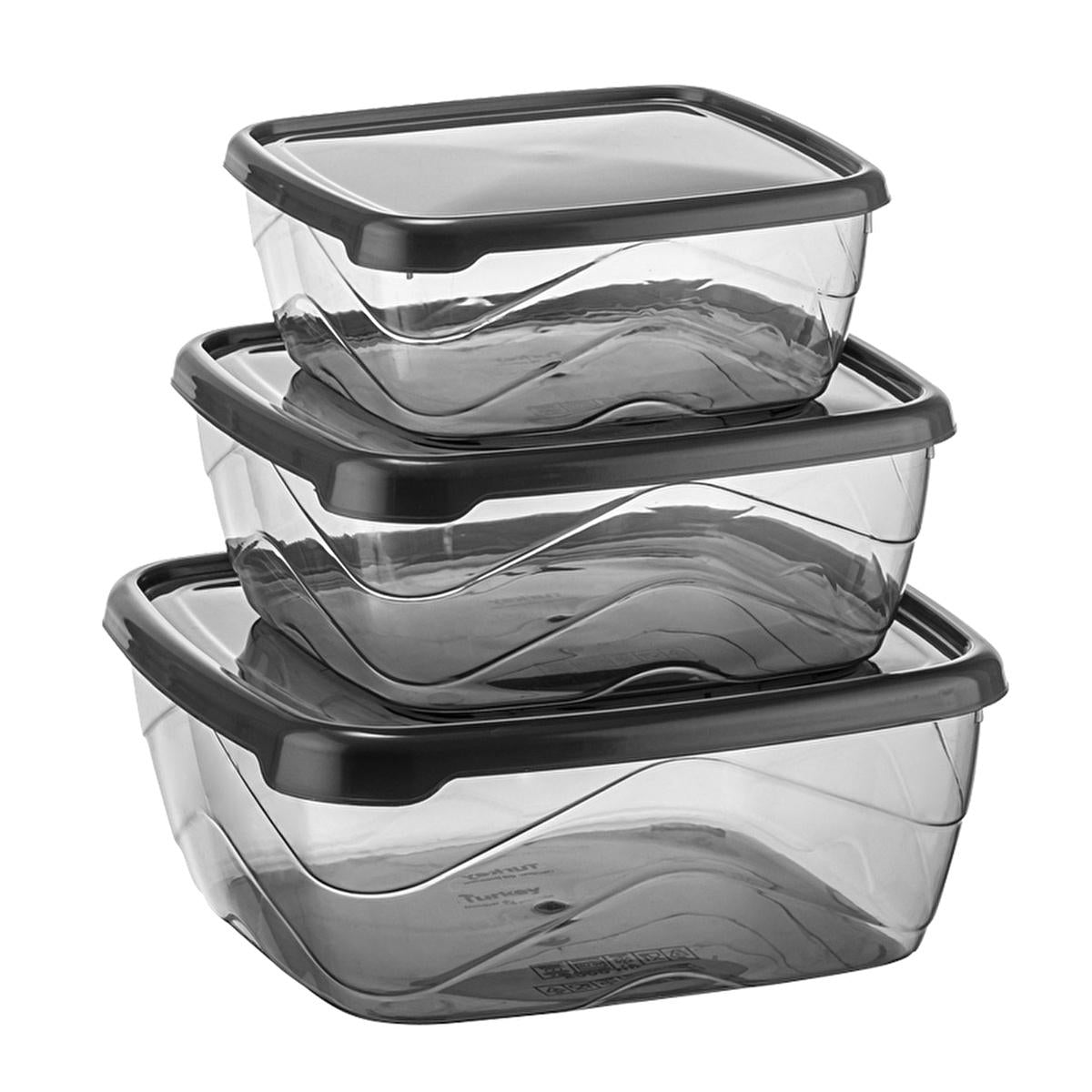 Bee Home Kare 3-Piece Polypropylene Storage Container Set - Dishwasher Safe Kitchen Organization