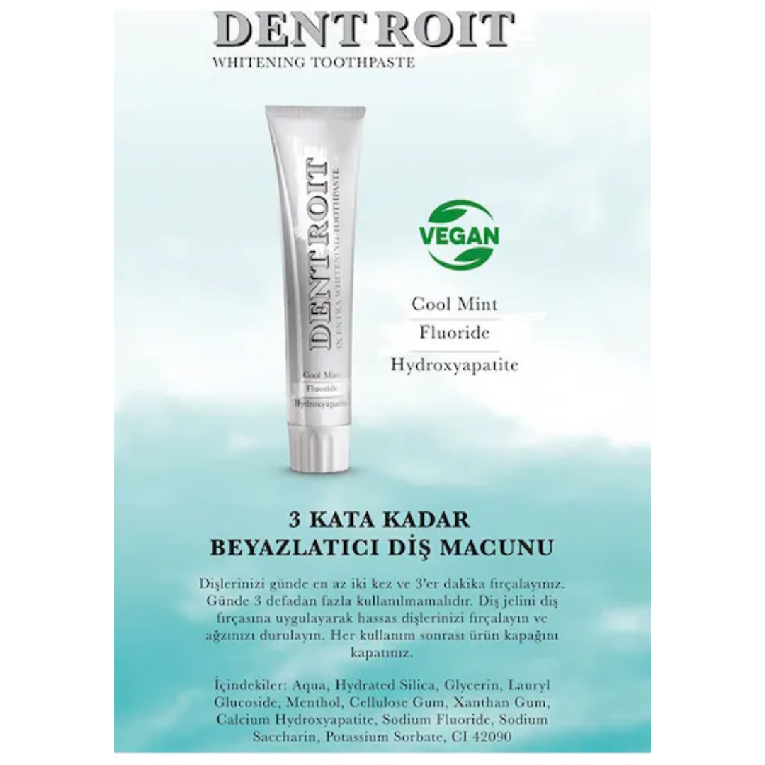 Dentroit 3x Extra Whitening Toothpaste for Bright Smiles 100 ml