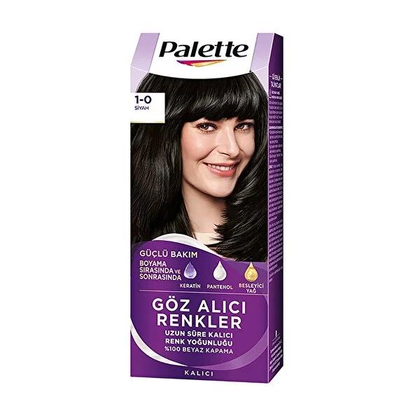Palette Intense Black Hair Dye 1-0: Permanent, Long-Lasting Color, Enhanced Shine, Keratin & Nourishing Oils for Deep Conditioning