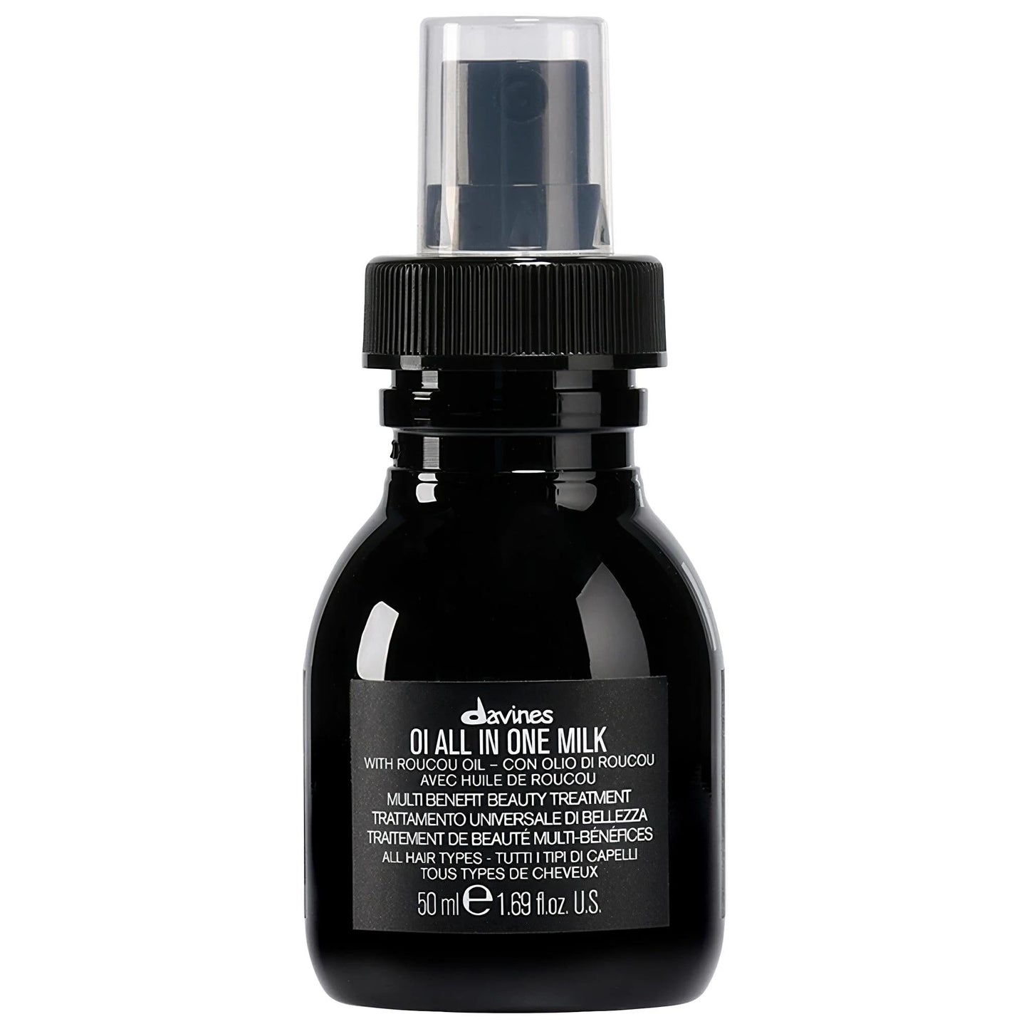 Davines OI All In One Leave-In Hair Treatment: Frizz Control, Heat Protection & Softness - Vegan Hydrating Hair Milk with Roucou Oil