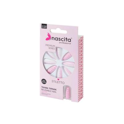 Nascita Stiletto Colored False Nails - 24 Piece Artificial Nail Extensions, Easy Glue On or Press On Manicure, Fashionable Fake Nails