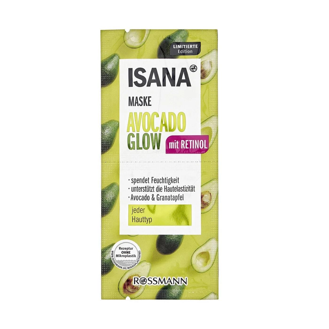 Isana Glow Avocado Face Mask for Radiant Skin 2 x 8 ml
