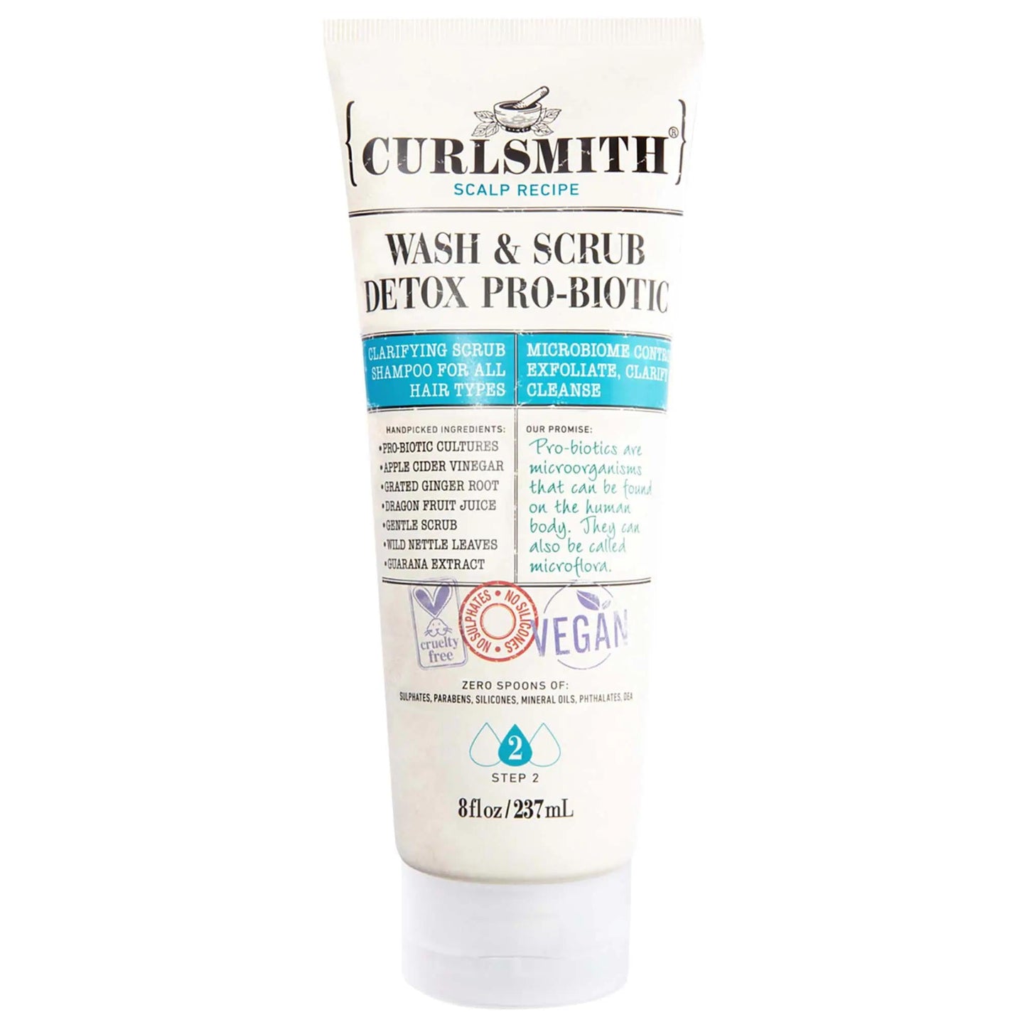 Wash & Scrub Clarifying Detox Shampoo - Purifies Scalp, Vegan & Cruelty-Free - Wash & Scrub
