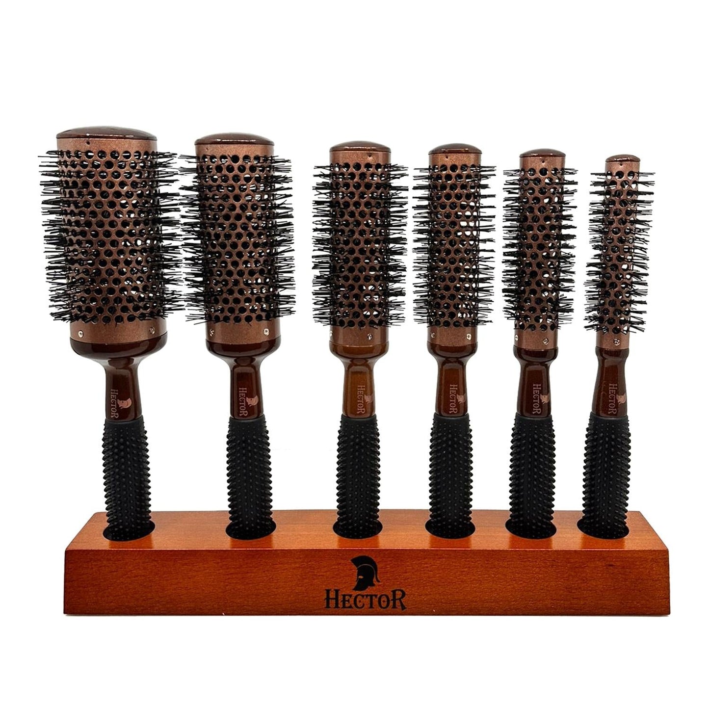 Hector Hair Brush Set - 6 Piece Vented Detangling Brushes with Pointed Tip for Versatile Styling