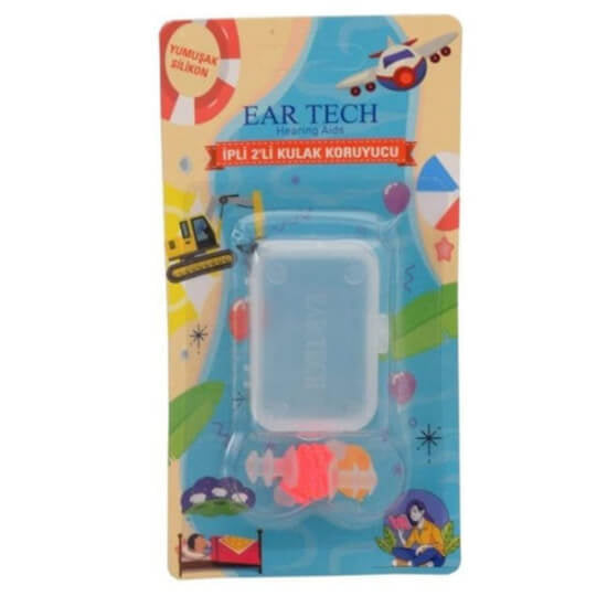 Ear Tech Corded Silicone Earplugs for Noise & Water 1 Pair