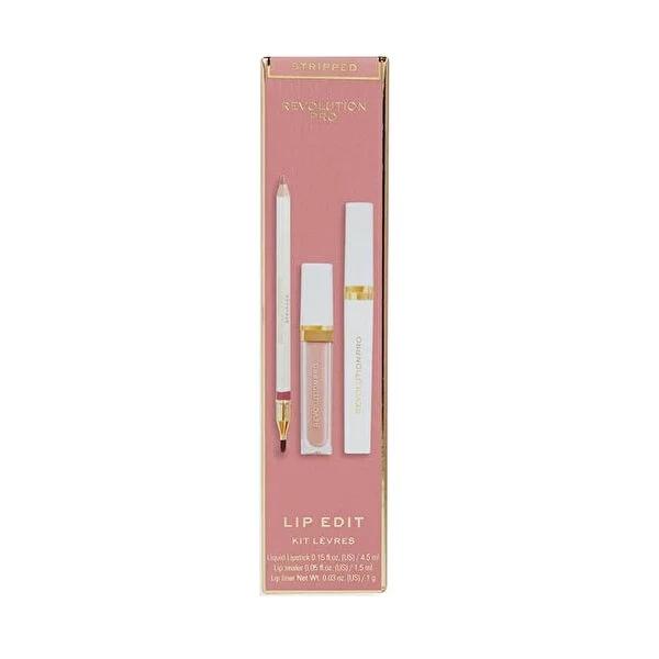 Revolution Pro Iconic Lip Set Stripped: Long Lasting Vegan Lip Color, Precise Lip Liner, & Glossy Shine
