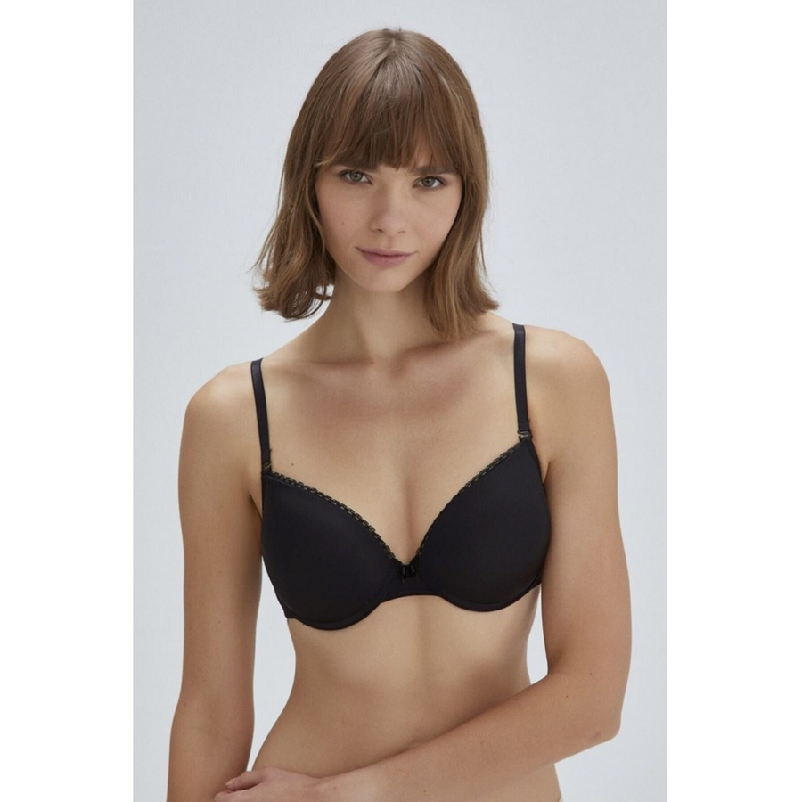 Eros ERSK121 Tulip Almond Demi Bra for Daily Support Black