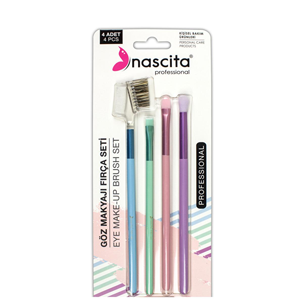 Nascita Makeup Brush Set - 4 Piece Eye Makeup Brushes for Beginners, Travel Makeup Kit, Beauty Accessories