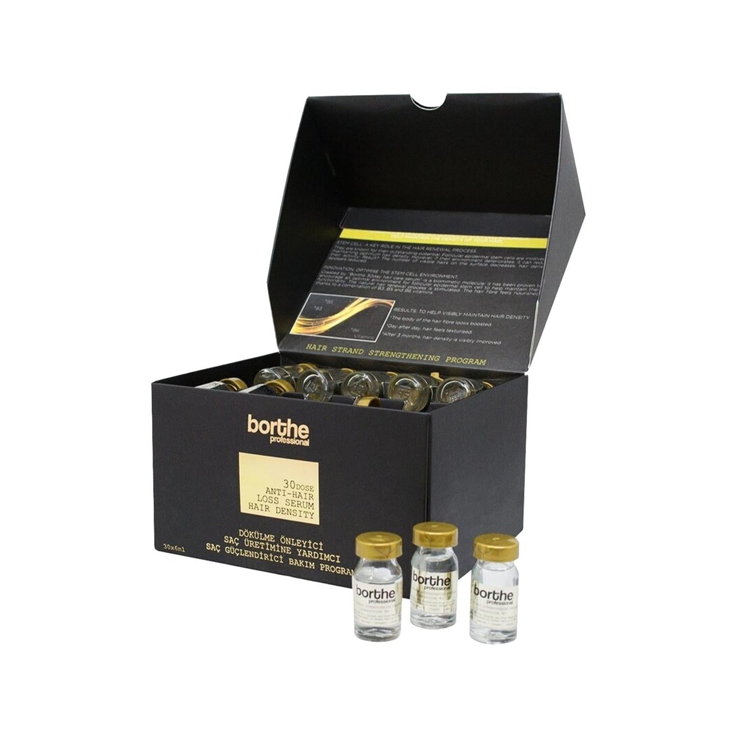 Borthe Professional Hair Strengthening Serum Care Program 30x6 ml - Nourishing Hair Care for Damaged Hair