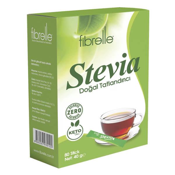 Fibrelle Ultra Stevia Stick Sweetener for Hot Drinks 80 Count