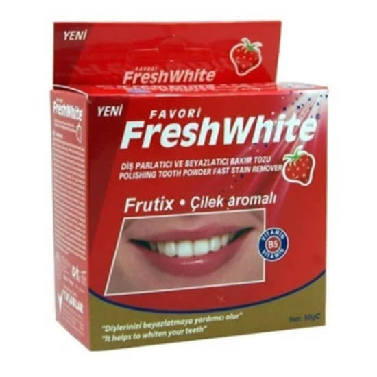 Fresh White Strawberry Tooth Powder for Bright Smiles 50g