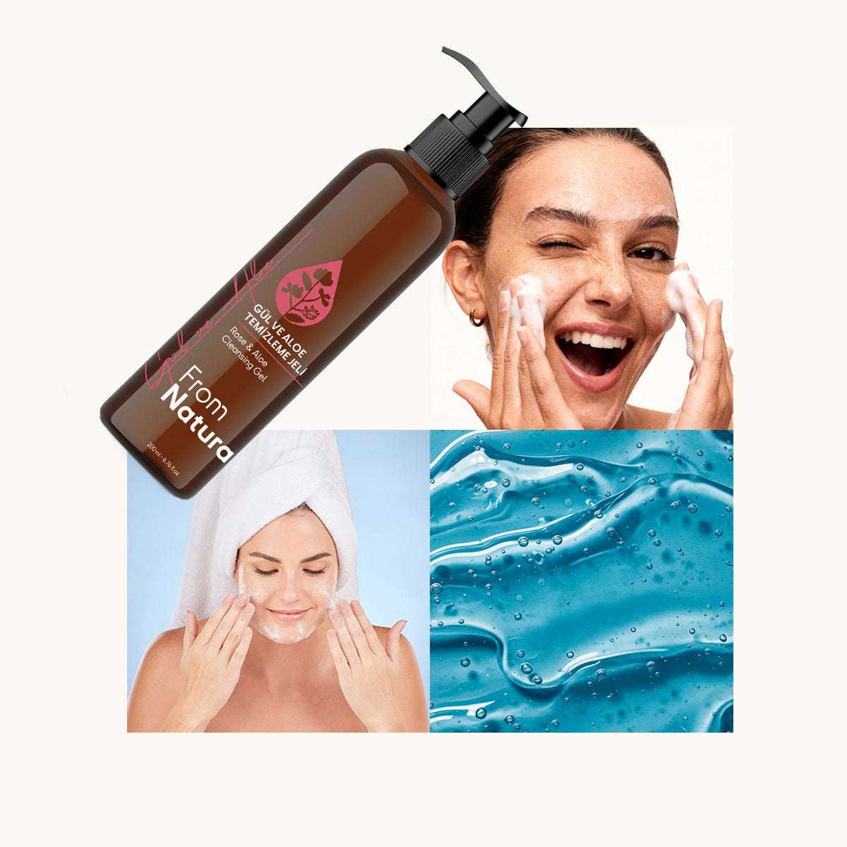From Natura Rose & Aloe Cleansing Gel for Radiant Skin 200 ml