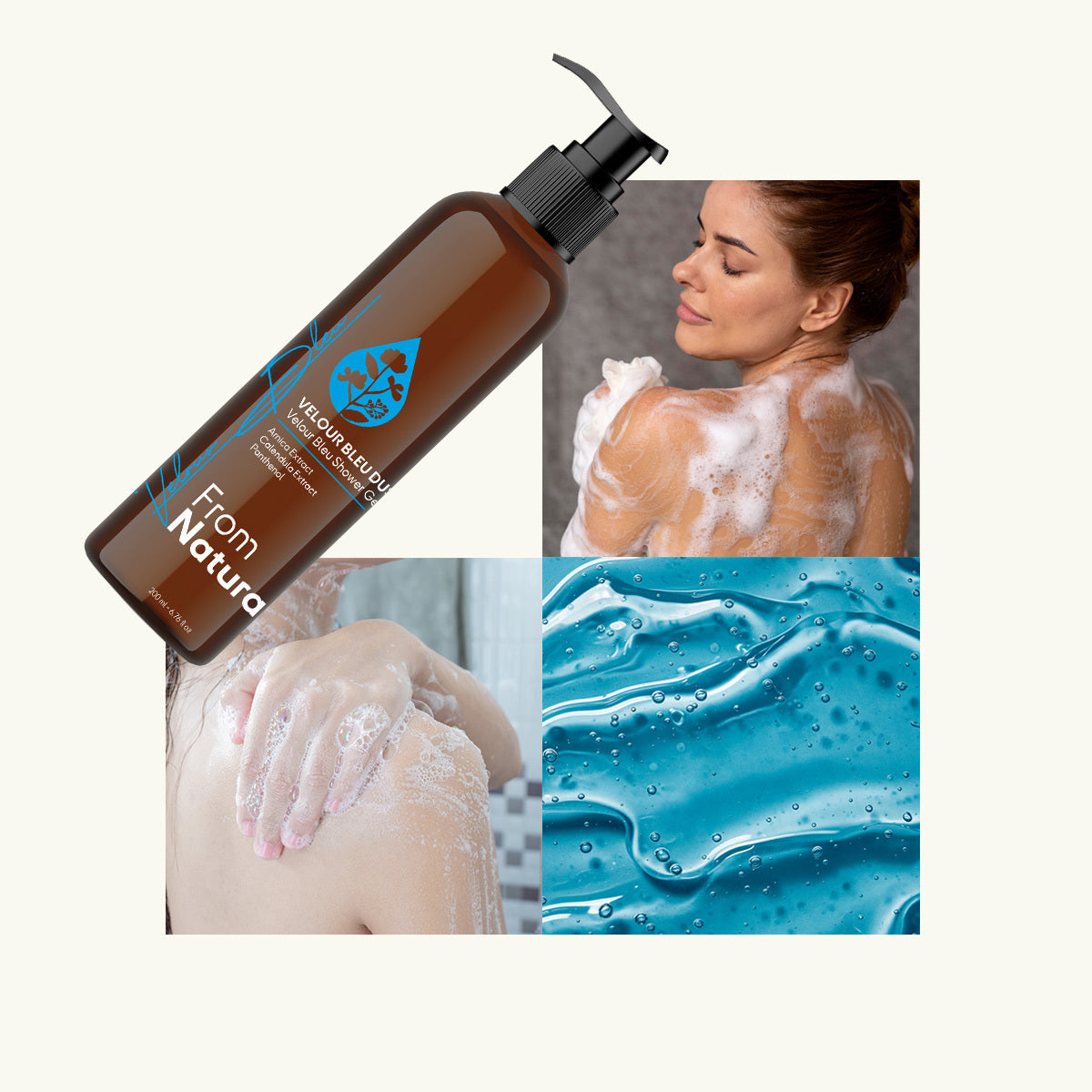 From Natura Velour Bleu Shower Gel for Silky Skin 200 ml