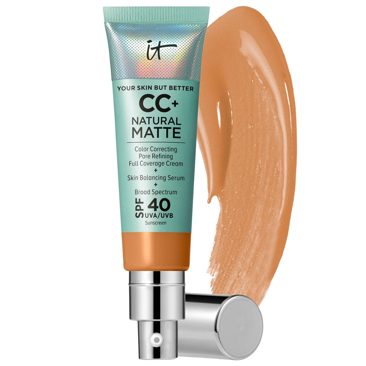 CC+ Cream Natural Matte Foundation with SPF 40 - Full-Coverage, Non-Comedogenic, Vegan Makeup