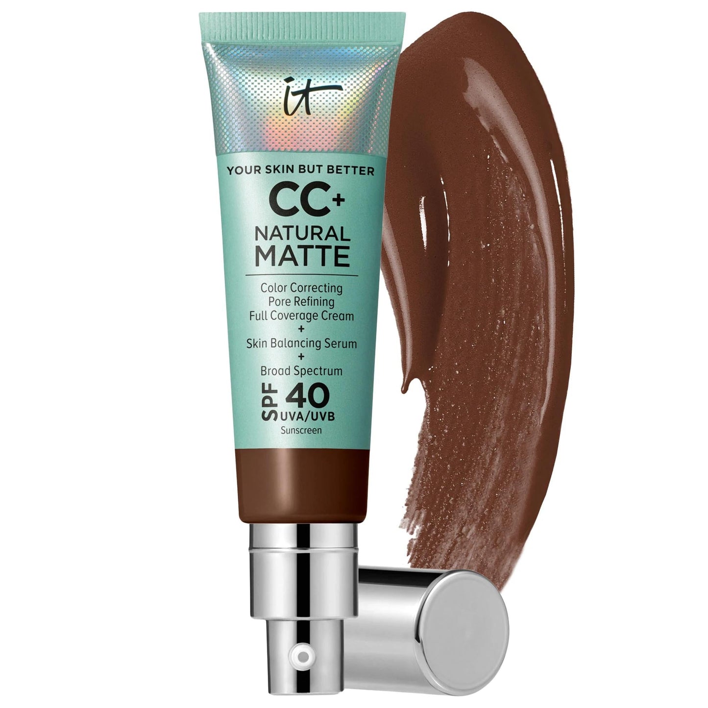 CC+ Cream Natural Matte Foundation with SPF 40 - Full Coverage, Hydrating, Vegan & Non-Comedogenic