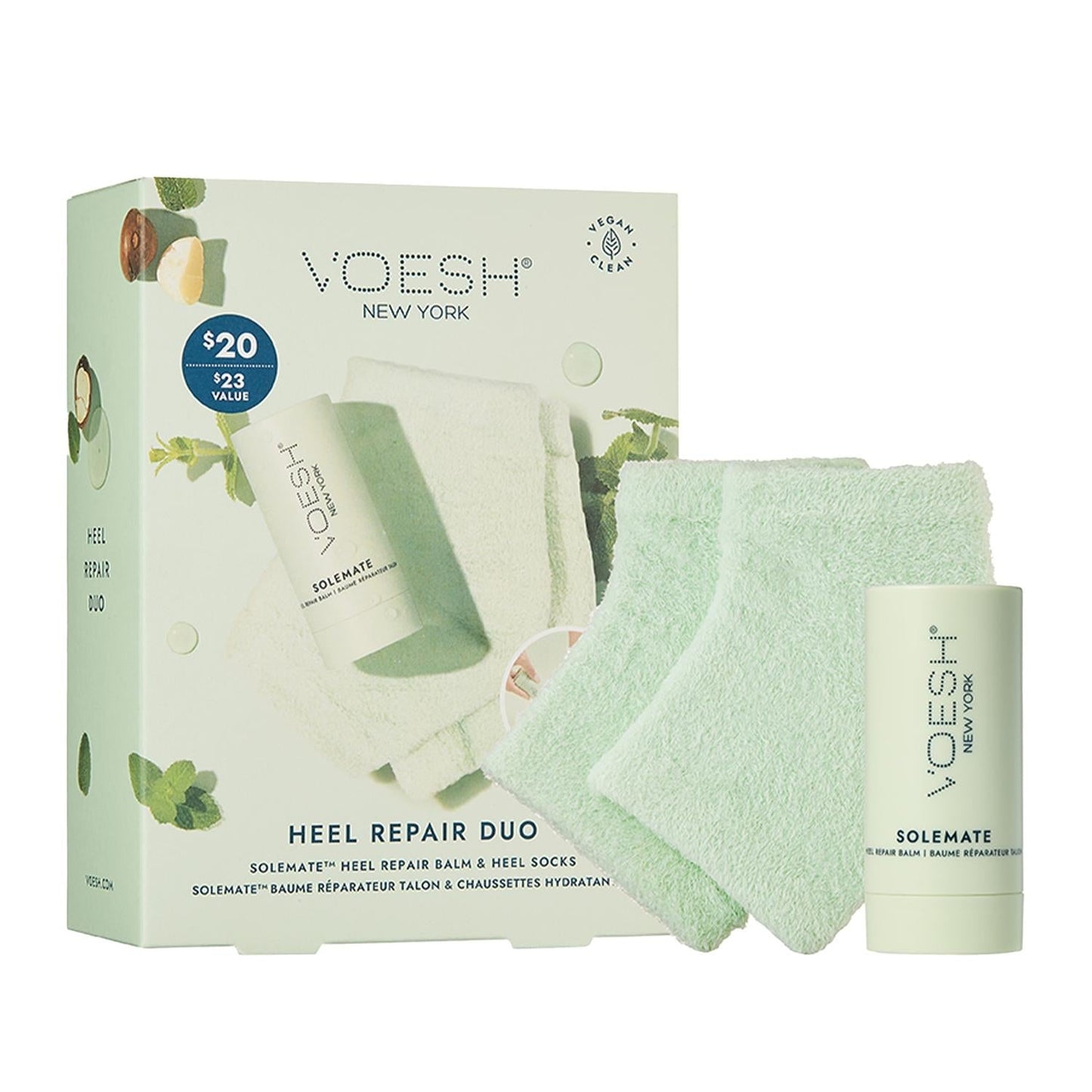 Voesh New York Solemate Heel Repair Kit - Dual Set for Dry Heel Treatment and Foot Care