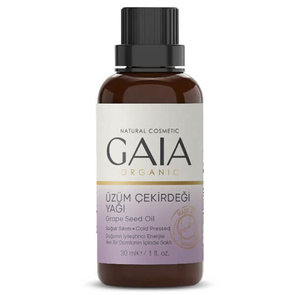 Gaia Organic Cold Pressed Grape Seed Oil for Glowing Skin 30ml
